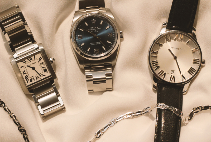 Cartier Tank, Rolex Oyster Perpetual e Tiffany & Co.